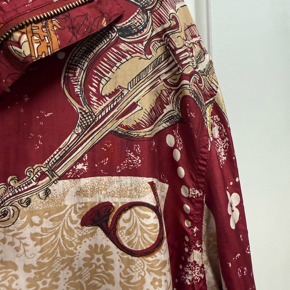 Vintage FUDA International 100% Silk Track Suit Jacket/Pants Med Burgundy  NWOT - Picture 11 of 16